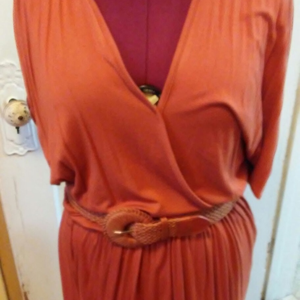 Dress, Dolman sleeve, Burnt sienna, Women's L
